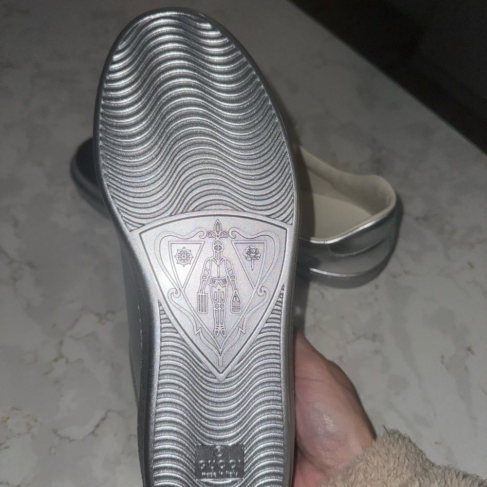 Gucci Ace Metallic Silver Men’s Shoes - Picture 5 of 10